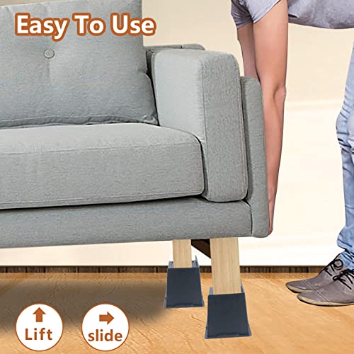 Dedu Oversized Bed Risers 6 Inch Heavy Duty 4 Pack, Rectangle Furniture Risers For Sofas Supports Up To 11000 Lbs, Upgrade Couch Risers L Shape For Bed, Couch, Desk, Chair (Black) #TOP6