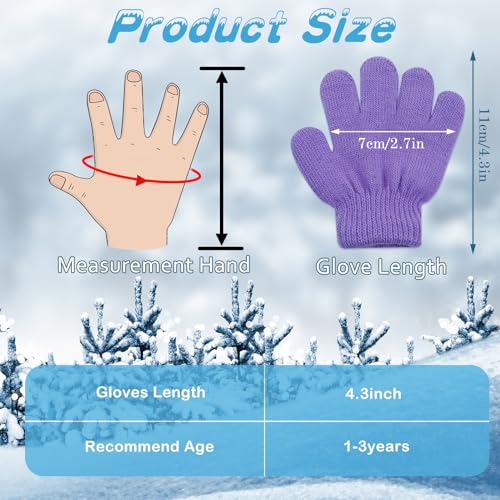 Image of ONESING 6 Pair Baby Gloves Toddler Gloves Toddler Winter Gloves Kids Gloves Winter Stretchy Knit Gloves for Kids Boys Girls