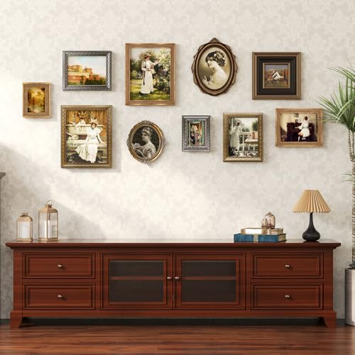 Image of 8x10 Vintage Picture Frames, Antique Frames,Gold Frames for Wall Decor, 4 Pack Ornate Picture Frames,Gold