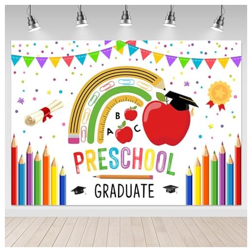 Mocsicka Preschool Graduation Backdrop Decoration