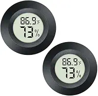 Pacote com 2 mini termômetro digital higrômetro, medidor de umidade de temperatura interna e externa para incubadoras de estufa, jarros de terrário de répteis, Fahrenheit ou Celsius (℃) (2)