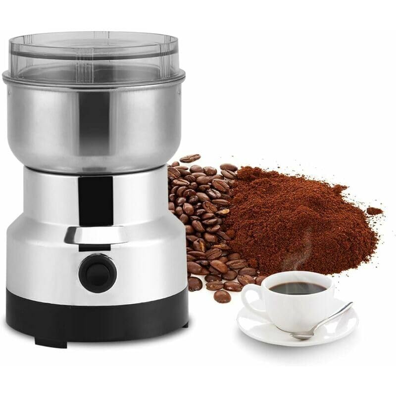 Moulin à Café électrique Moulin Noix et Céréales, Broyeur Alimentaire en Acier Inoxydable Moulin à Café Et Mixeur électrique Broyeur pour Grains de Café, Graine de Lin et Autres épices 14500tr/Min