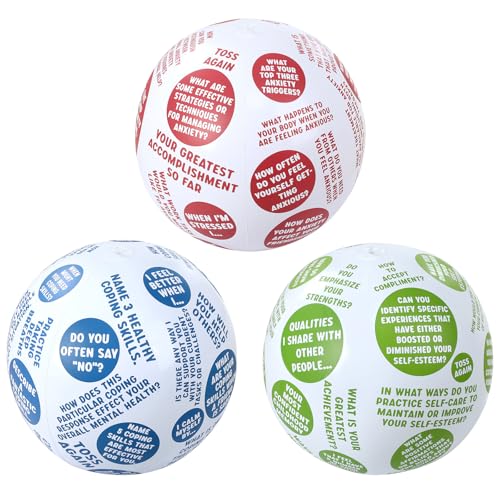 WinnerWhy 3 Pcs Coping Skills Balls 24 Inch How to Cope with Anxiety...