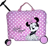 Fast Forward Ride-On 18' Suitcase For Kids/Tow-Along Toddler Carry-On Luggage With Wheels (Minnie Mouse)