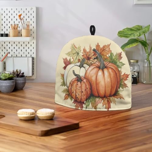 Image of Fall Pumpkins Teapot Cozies Keep Warm Insulated Cozy for Teapots Breakfast Warmer Kettle Cover Autumn Thanksgiving Decor Kitchen Accessories