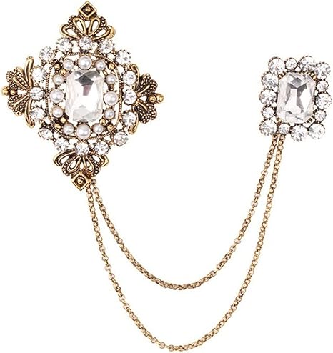 Amazon Co Jp ピンバッチ 花 ブローチブローチピン 女性男性のスーツのデコレーションラインストーンの大きいクリスタルブローチピンコートアクセサリーのためのビンテージの金属タッセルブローチ ブローチ おしゃれブローチ ファッション