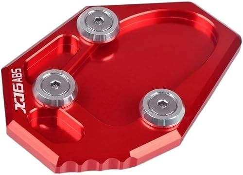 Motorradständer-Verbreiterung, Seitenständerpolster for Y&amaha for XJ6 for ABS 2009-2016 Motorrad-Seitenständer aus Aluminium, Vergrößerungsverlängerungspolster, Ständerplatte, stabil(Rojo)