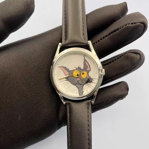 Image of Cat & Mouse Fun Watch, Cute Rat-Mouse Duo Wristwatch, Minimal, Playful & Perfect for Daily Wear
