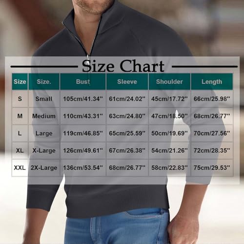 Cambkatl Men's Quarter Zip Pullover Sweaters, Mock Neck Slim Fit Long Sleeve Casual Knit Raglan Sweater Tops3