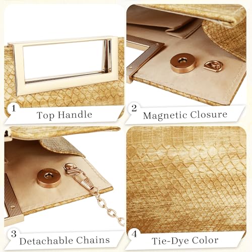 Image of Gets Clutch Purses for Women PU Leather Evening Handbag for Formal Wedding Party Clutches Small Crossbody Bag with Chain