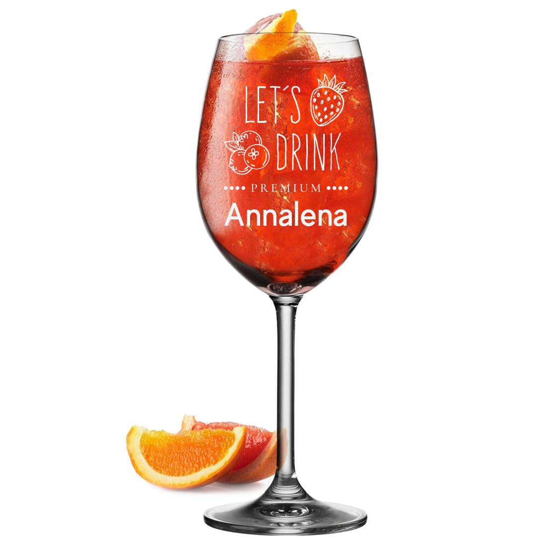 Verre à Pied Polar-effekt Sarti Spritz 460 Ml - Personnalisable - Motif Enjoy The Drink - Cadeau Femme