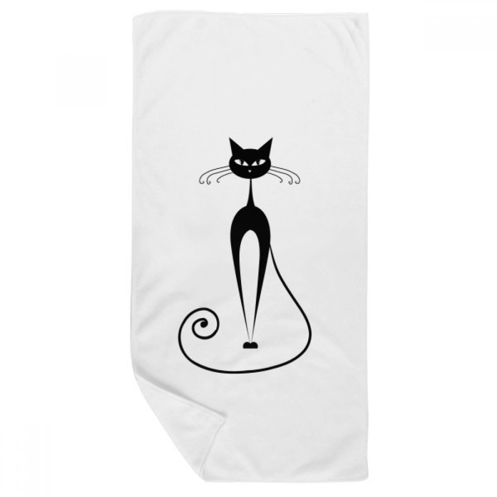 Serviette de bain chat noir idéale pour la douche du matin à la maison