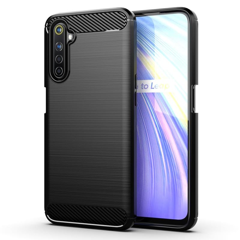 Hybrid Carbon Fiber Back Case for Realme 6 Pro (Black)