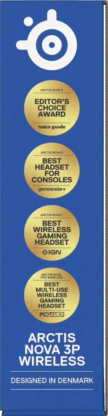SteelSeries Arctis Nova 3P Cuffie da gioco wireless 2,4GHz/BT 40h neodimio Nero per PS5 PS4 PC Switch