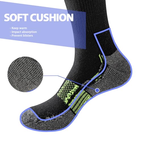 JOYNÉE 8 Pairs Mens Cushioned Crew Athletic Socks, Moisture Wicking Breathable Socks for Sport Running,Multicolor 1,Sock Size:10-134