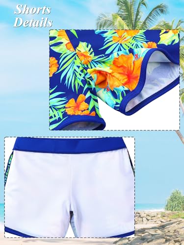 Image of BAOHULU Girls Rash Guard Swimsuit 2 Pieces Long Sleeve Bathing Suit UPF 50+ Quick Dry Beach Swimwear Size 3-14 Years