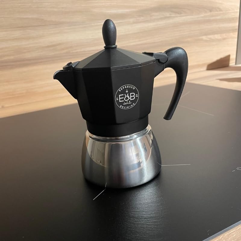 E&B Lab Moka Induction 3T Moka 3 Tazze per Piani a Induzione Competition Moka Filter