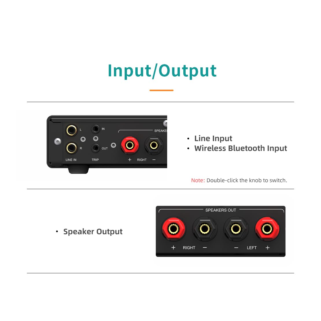SMSL AO10 Amplificatore HiFi, Amp di Potenza Stereo a 2 Canali Classe D | 100W di Uscita per Diffusori Passivi | Amp Audio Domestico da Desktop con Trigger 12V, Controllo di Alti e Bassi e Modalità EQ