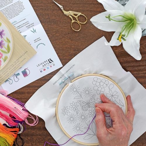 Image of LEISURE ARTS Emb Kit 6 inch Butterfly Scatter