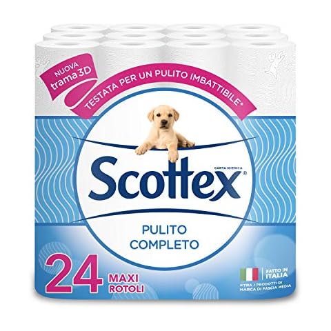 Scottex Clean Toilet Paper Set, Pack of 24 Maxi Rolls Cover