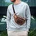 KOMALC Premium Buffalo Leather Fanny Pack Waist Multifunction Hip Bum Bag Travel Pouch for women and men- Adjustable with Multiple Pockets & Sturdy Zippers Ideal for travel Hiking Running And Cycling