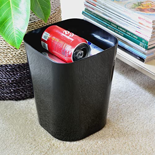 Youngever 2 Pack 5.5L Square Trash Can, Plastic Garbage Container Bin, Small Trash Bin for Home Office Living Room - Image 3