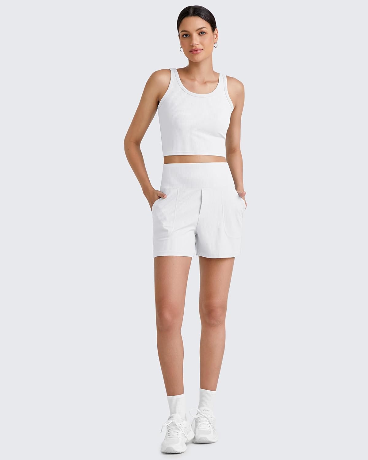 G4Free Workout Tank Tops for Women Slim Fitted U Neck Ribbed Athletic Gym Yoga Cropped Tanks Summer Casual - Image 5