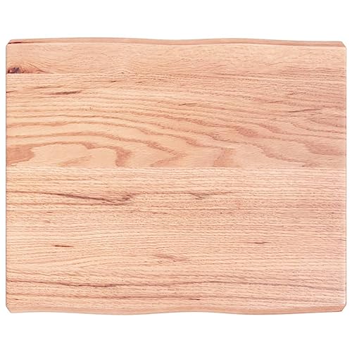 Eleganz Tablero de mesa de madera maciza 60 x 50 x (2-6) cm con borde de árbol, mesa natural y duradera para cocina, salón o jardín - Hecho a mano de madera tratada