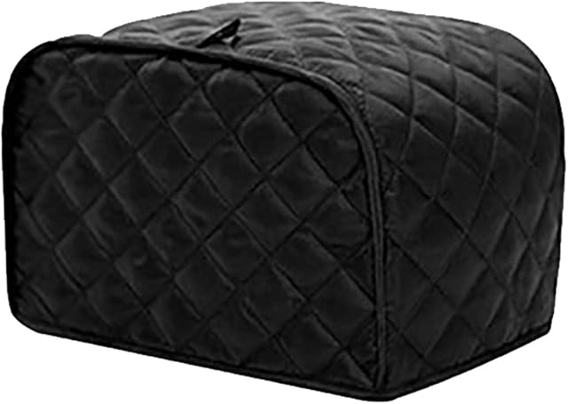 biteatey Toaster Cover 4 Slice - Dust-Proof Bread Machine Cover, Washable Bakeware Protector, Home Kitchen Appliance Covers Most 4 Slice Long Slot Toasters, Black