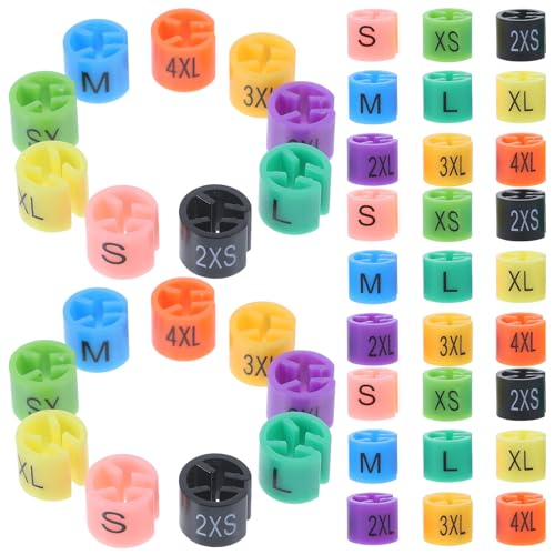Veemoon Kit Surtido de 90 Marcadores de Tallas para Perchas de Ropa Colores Aleatorios Tamaños 2XS a 4XL Etiquetas de Plástico para Organizar Armarios y Tiendas Color Color Aleatorio
