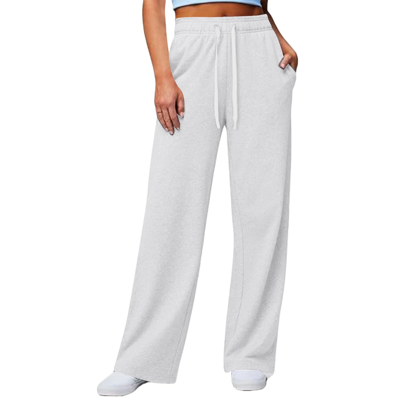 Generisch Pantalon de jogging pour femme - Confortable - Baggy - Respirant - Coupe large - Pantalon de loisirs confortable et élégant - Avec taille élastique - Pantalon d'entraînement tendance
