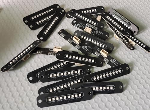 Pack de 5 tiras LED rígidas RGB 12V 3W 0.79x3.34in aluminio miniatura 5
