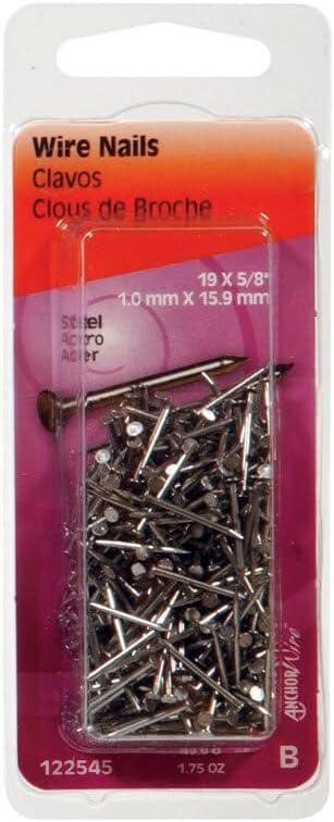 Clavos Hillman Anchor Wire de acero brillante, 5/8 pulgadas x calibre 19, 1,75 oz, modelo 122545 miniatura 2