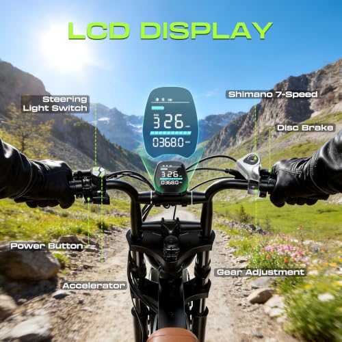 Image of SISIGAD Electric Bike for Adults, 1500W Peak Motor E Bike with 48V 15 /30Ah Battery, 60-100 Miles Range Electric Bicycle, 20 inch New All-Terrain Ebike with 7 Speeds, Full Suspension