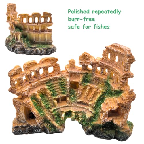 Image of M2cbridge Aquarium Decor Antique Roman Column Ruin European Castle | Rome Colosseum, Underwater Landscape