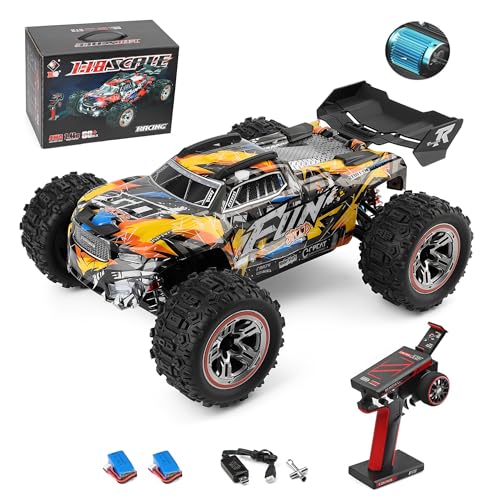 S For Adults, 60km/h High Speed Remote Control Car, 4wd 1:18 Scale All Terrain Off Road Monster Truck, 2.4ghz Rc Racing Car With 2 Batteries (yellow)