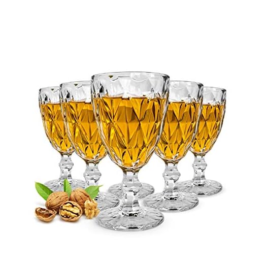 Sendez 6 Weingläser mit Schliff 300ml auf Fuß Rotweingläser Weißweingläser Trinkgläser Gabi