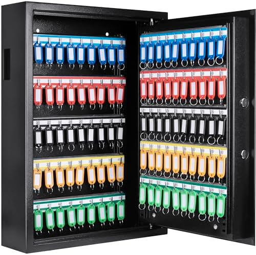 Barska Wall Mount Key Cabinet Safe – Digital Keypad Lock Box with Drop ...