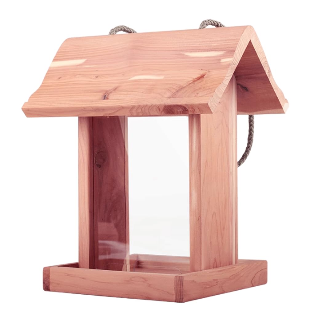Jaula de Semillas acrílicas Concisa, comedero de Madera para pájaros, comedero para pájaros de Alta Resistencia para Colecciones de jardín, Amantes de Las Aves Comederos para pájaros