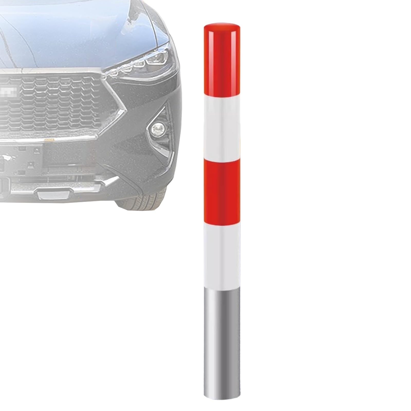 Traffic Delineator Posts 39.4/47.2in High, Stainless Steel Safety Bollard 3/3.5/4.5in Diameter with Reflective Film, Parking Bollards for High-Traffic Areas(Thicknesses-3mm,H-39.4in/W-3in)