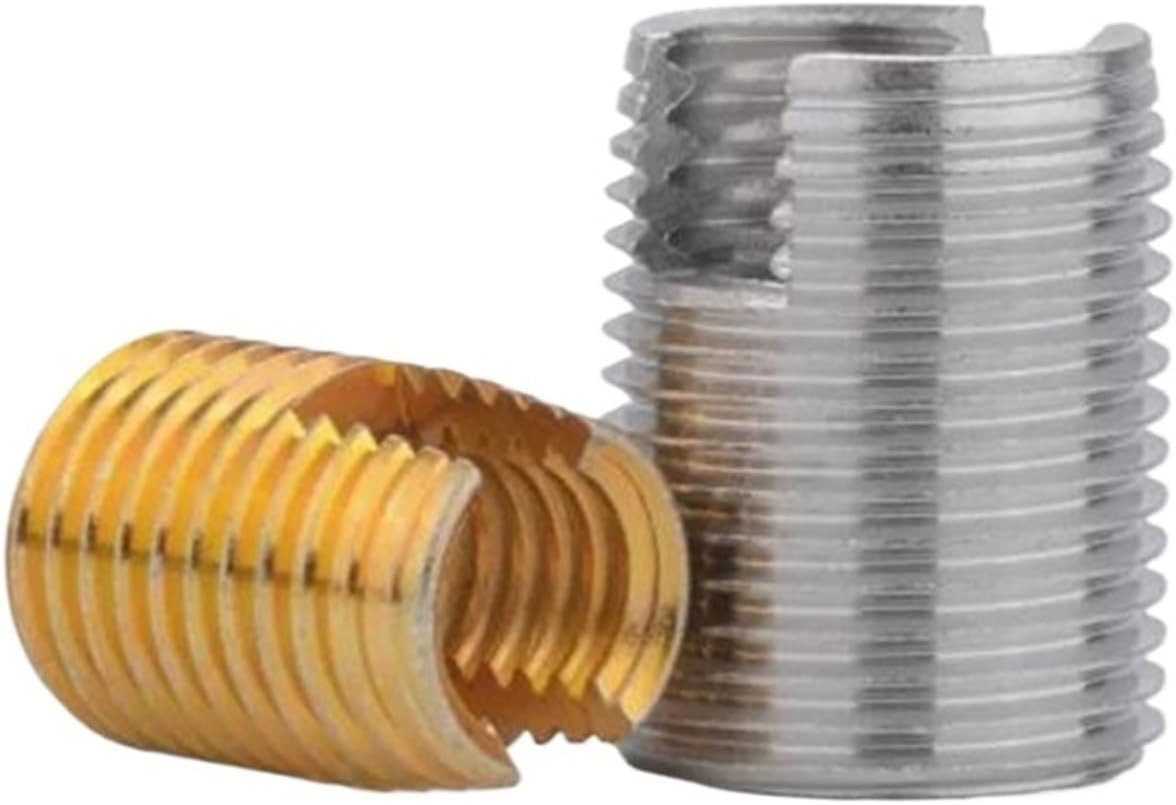 Thread Repair Insert, 2-20pcs M2 to M16 Galvanized Stainless Steel Metal Thread Repair Insert Self Tapping Slotted Screw ThreadedSilver,2PCS(Galvanized,M2.5xM4.5x6mm)