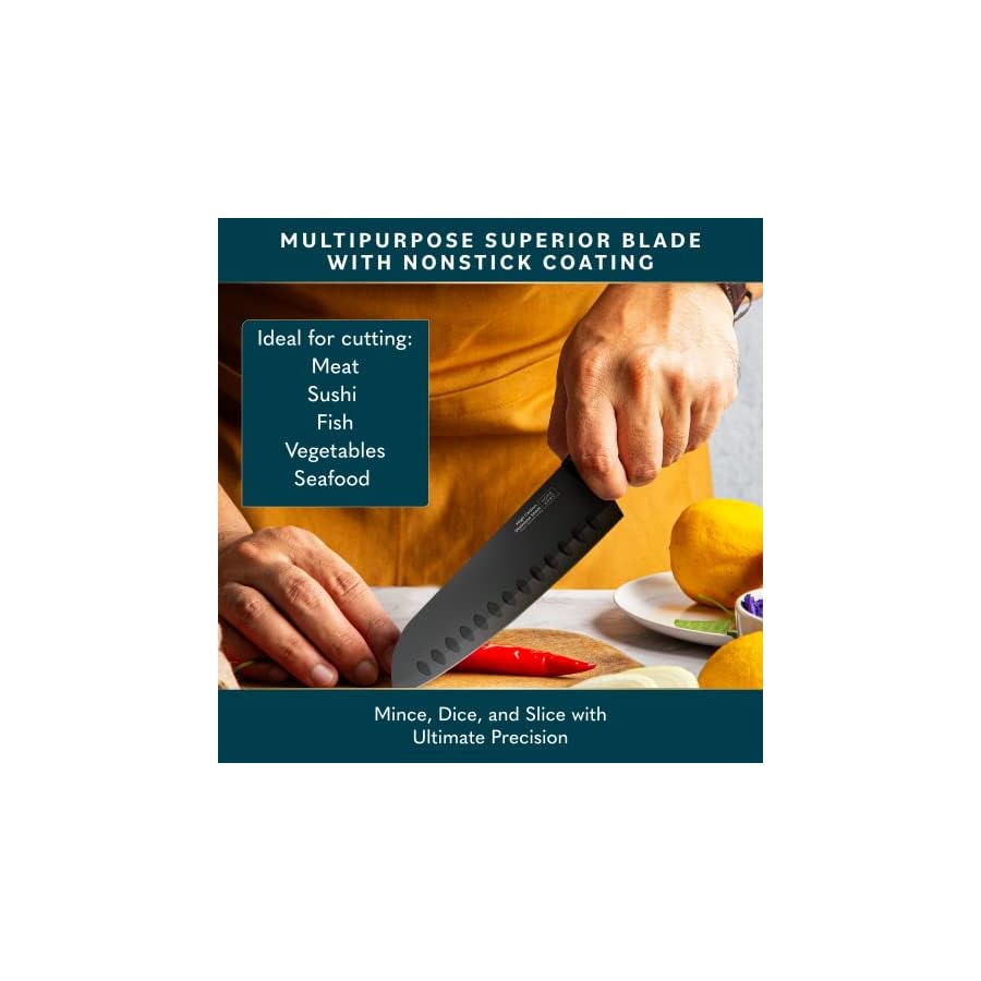 Home-Hero-2-Pcs-Santoku-Knife-with-Sheath-High-Carbon-Stainless-Steel-Chopping-Knife-with-Ergonomic-Handle-Razor-Sharp-Multi-Purpose-Kitchen-Knife-for-Chopping-Vegetable-and-Cooking-Black Home Hero 2 Pcs Santoku Knife with Sheath - High Carbon Stainless Steel Chopping Knife with Ergonomic Handle - Razor-Sharp Multi-Purpose Kitchen Knife for Chopping Vegetable and Cooking (Black)