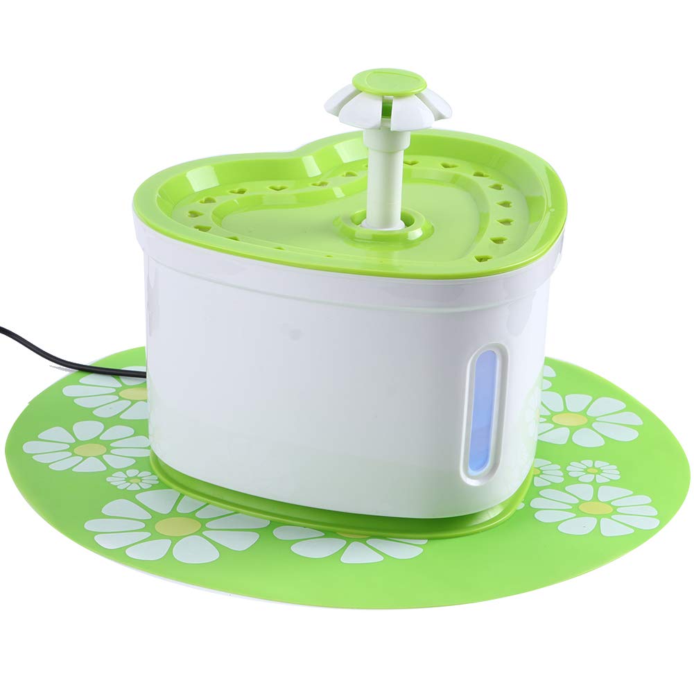 Josopa Pet Fountain Cat Drinking Fountain Water Dispenser, USB Super Quiet Flower Automatic Electric Water Bowl Filter with LED Light for Dogs, Cats, Birds and Small Animals