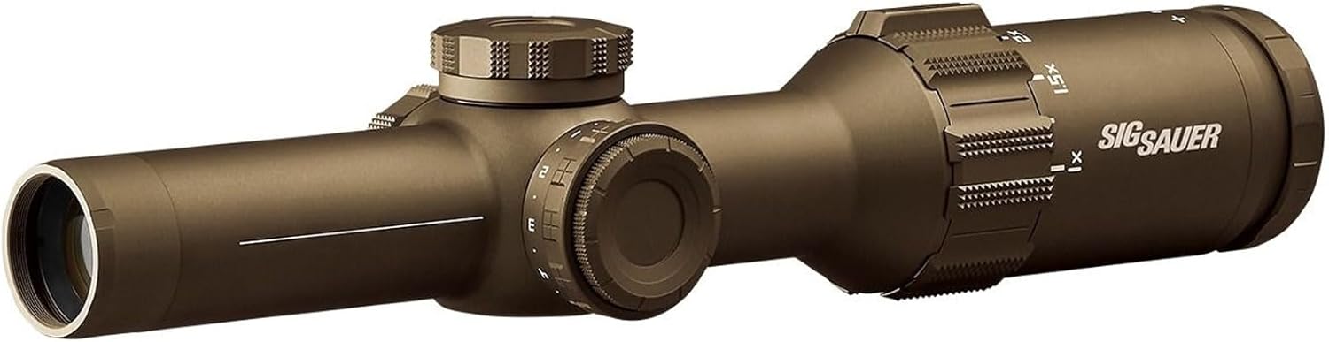 SIG SAUER TANGO6T 1-6x24mm 30mm Tube Second Focal Plane / F2 Durable IPX-8 Waterproof Fogproof Flat Dark Earth Hunting Riflescope with FL-6 Hellfire Illuminated Reticle - Throw Lever Included