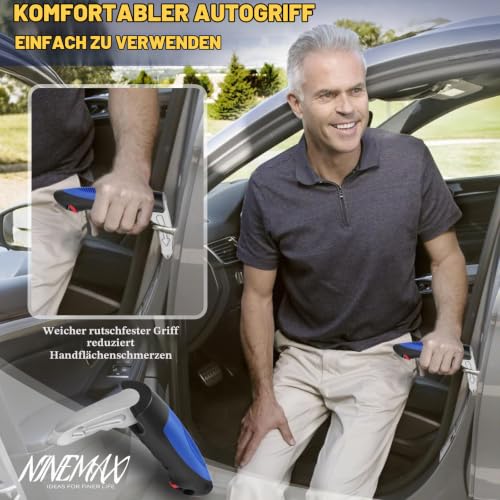 NINEMAX Einstiegshilfe Auto Senioren,Ausstiegshilfe Auto Behindert (Blau A)