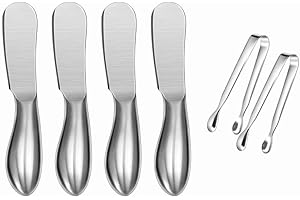 Spreader Knife Set, 6-Piece Cheese and Butter Spreaders and Serving Tongs