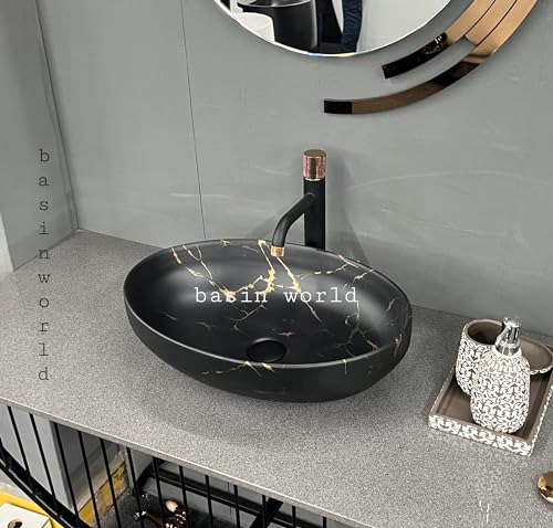 Image of IMPORTED Ceramic Wash Basin Countertop Tabletop Bathroom Sink Wash Basin (20 x 14.5 x 5.5 INCH) NCTT-439