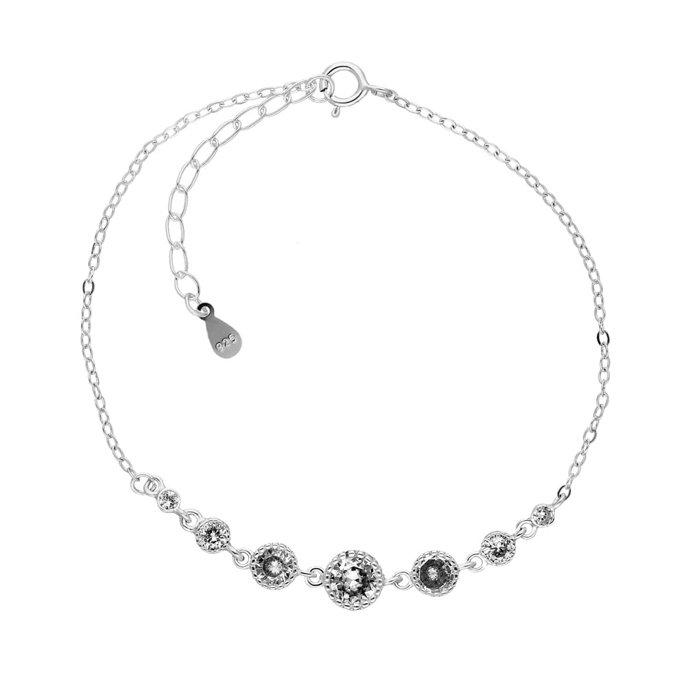 Treuheld® Silbernes 925 Sterling Silber Armband mit runden Kristallen