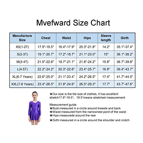 Mvefward Girls Skirted Leotard Long Sleeve Ballet Dance Dress Solid Color with Round Neck Dancewear Brown M