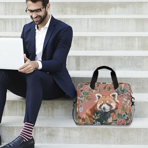 Maletín portátil para laptop 15.6 pulgadas con correa roja boho miniatura 3